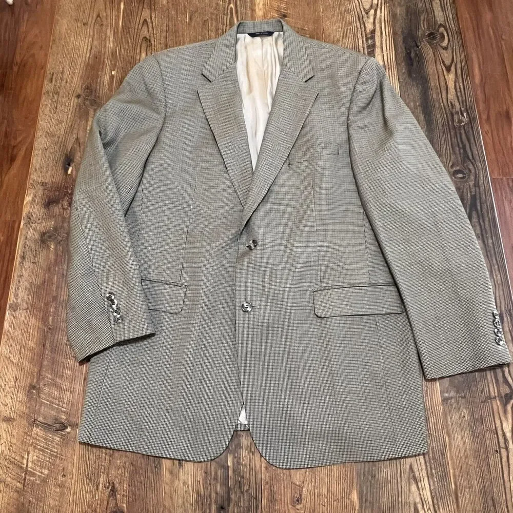 Brooks Brothers Mini Houndstooth Blazer Sport Coat Wool Cashmere Men's 43 Long - Picture 6 of 15